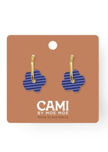 Load image into Gallery viewer, Cami Flower Earring - Blue Stripe