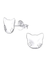 Load image into Gallery viewer, Mini, Silver Cat Studs