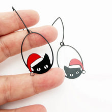 Load image into Gallery viewer, Christmas Cat Earrings