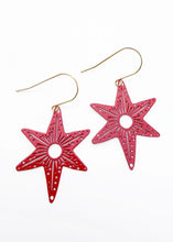 Load image into Gallery viewer, Christmas Star Earrings - Red