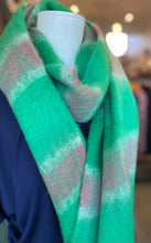 Load image into Gallery viewer, Winter Scarf - Stripe/Green/Pink