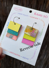 Load image into Gallery viewer, Square Tab Trio, Reversible Earrings