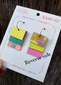 Square Tab Trio, Reversible Earrings