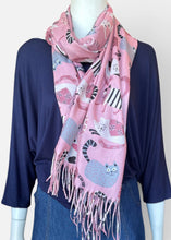 Load image into Gallery viewer, Winter Scarf - Cats/Pink