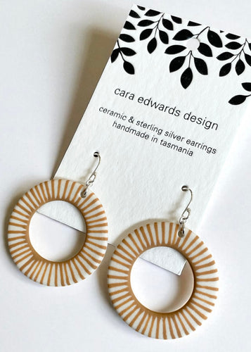 Circle stripe Earrings - Yellow