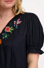 Load image into Gallery viewer, Angelique Shirred Top - Blk