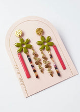 Load image into Gallery viewer, Troupe Earrings, Avocado/Magenta