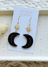 Load image into Gallery viewer, Harvest Moon Earrings, Coal