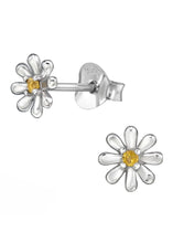 Load image into Gallery viewer, Mini, Silver Daisy Studs