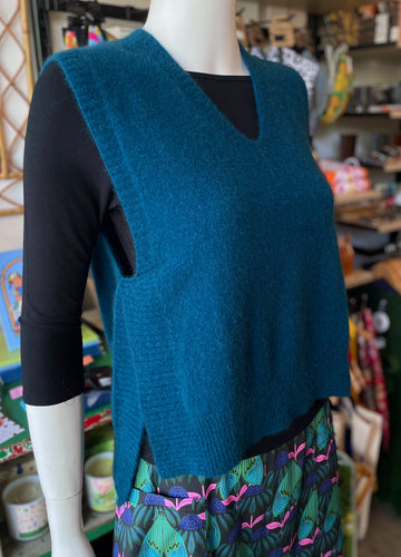 Ride Merino Knit Vest - Deep Cyan