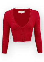 Load image into Gallery viewer, V-Neck Bolero Cardi - Red