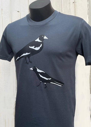 Mens Tee - Magpie, Petrol Blue