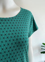 Load image into Gallery viewer, Boxy Tee - Emerald Geo