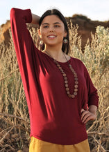 Load image into Gallery viewer, Batwing Top - Maroon