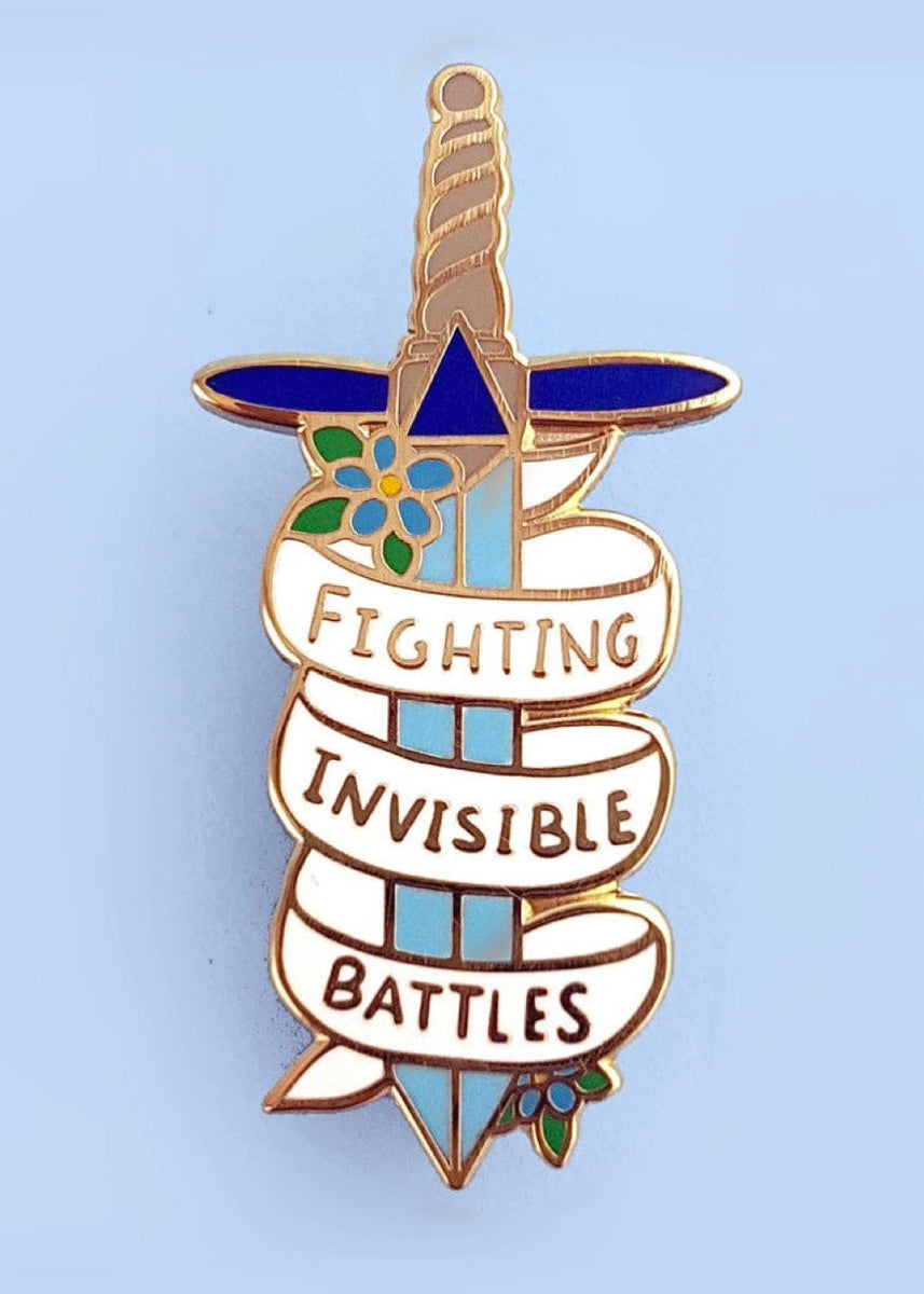 Fighting Invisible Battles Lapel Pin – Finki Handmade