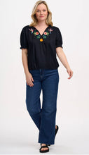 Load image into Gallery viewer, Angelique Shirred Top - Blk