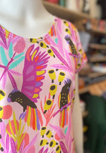 Boxy Tee - Pink Cockatoo