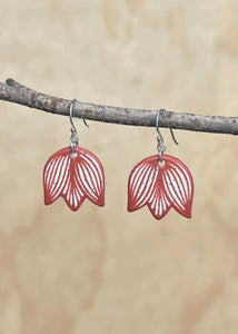 Tulip Earrings - Ochre Red