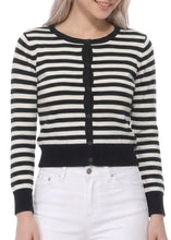 Load image into Gallery viewer, Stripe Cardi - Blk/Ivory