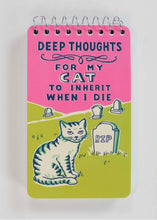 Load image into Gallery viewer, Spiral Notebook  - Deep Thoughts for My Cat