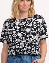 Load image into Gallery viewer, Christina Top - Monochrome Folk Floral