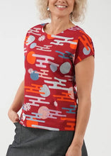 Load image into Gallery viewer, Tilly Top - Sun &amp; Clouds/Red