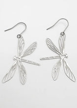 Load image into Gallery viewer, Dragonfly Earrings - Silver