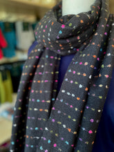 Load image into Gallery viewer, Winter Scarf - Spots/Black