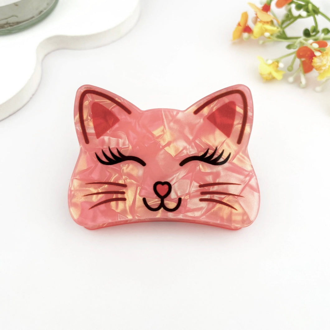 Hair Claw Clip, Smiling Cat