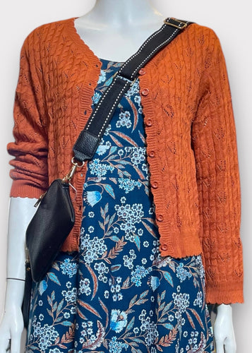 Lace Knit Cardi - Burnt Orange