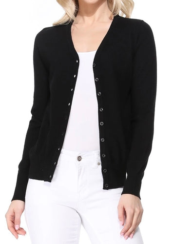 V-Neck Cardi - Black