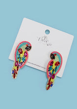 Load image into Gallery viewer, Parrot, Beaded Rhinestone Earrings