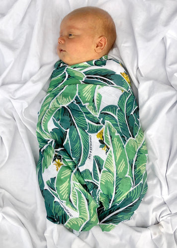 Tropical Palm Muslin Swaddle