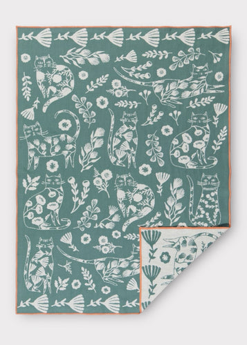 Cat Bloom Tea Towel