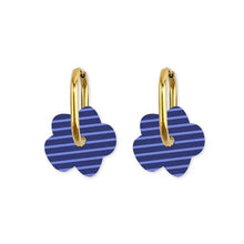 Load image into Gallery viewer, Cami Flower Earring - Blue Stripe