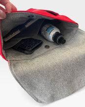 Load image into Gallery viewer, Black leather and waxed canvas backpack