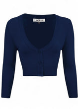 Load image into Gallery viewer, V-Neck Bolero Cardi - Navy