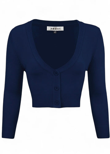 V-Neck Bolero Cardi - Navy