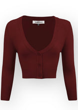 Load image into Gallery viewer, V-Neck Bolero Cardi - Port