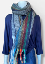 Load image into Gallery viewer, Winter Scarf - Stripe/Rainbow/Blk