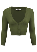 Load image into Gallery viewer, V-Neck Bolero Cardi - Sage