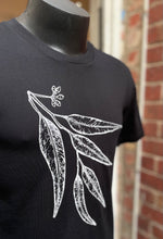 Load image into Gallery viewer, Mens Screen Print Tee - Gum Leaves/Black