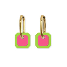 Load image into Gallery viewer, Cami Gem Earring - Lime/Hot Pink