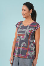 Load image into Gallery viewer, Bobby Top - Checkers/Pink