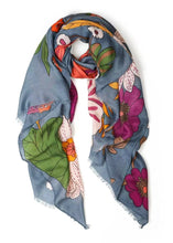 Load image into Gallery viewer, Bella Botanical Scarf - Blue