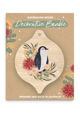 Load image into Gallery viewer, Wooden Hanging Bauble Decoration - Penguin