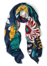 Load image into Gallery viewer, Bella Botanical Scarf - Navy