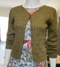 Load image into Gallery viewer, Lace Knit Cardi - Olive