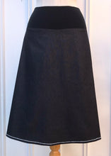 Load image into Gallery viewer, Flare Skirt - Black Denim
