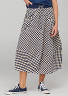 Guru Skirt - Navy Seersucker